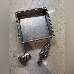 Mariposa Silver Trinket Box with Rabbit and Nutcracker Accents